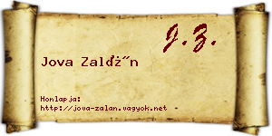 Jova Zalán névjegykártya